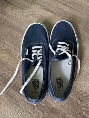 Vans Navy Canvas Low-Top Sneakers with White Laces